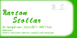 marton stollar business card